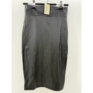 Simlu Women's Faux Leather Black Skirt - size Small - NWT